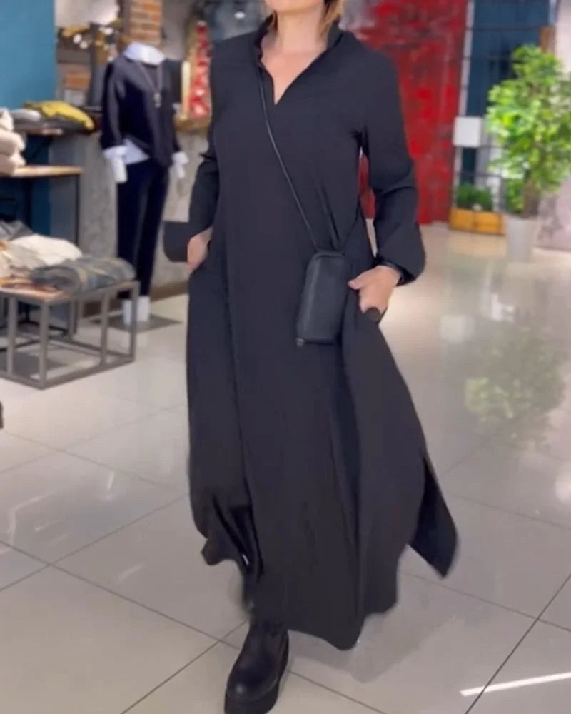 HELENA™ | Long Dress with Elegant Side Slits and Timeless Comfort