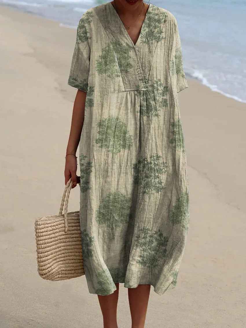 Sammy - Vintage Floral Art Flowing Casual Dress