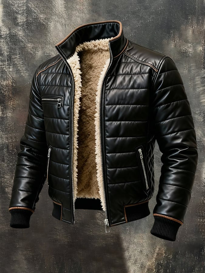 DAAN | Warm Quilted Leather Jacket with Soft Lining and Timeless Style