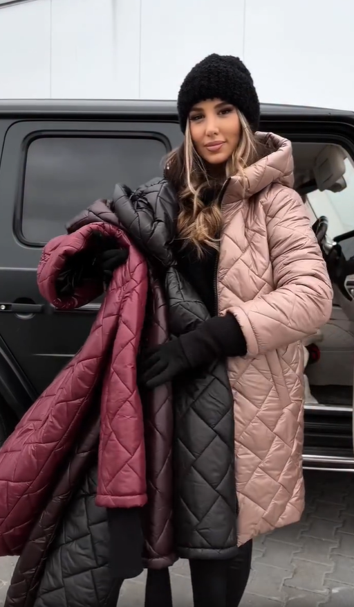 Bogna | Elegant quilted winter coat with hood