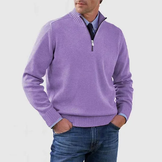 STIJN | Knitted Men's Sweater with Zipper for Refined Warmth and Timeless Class