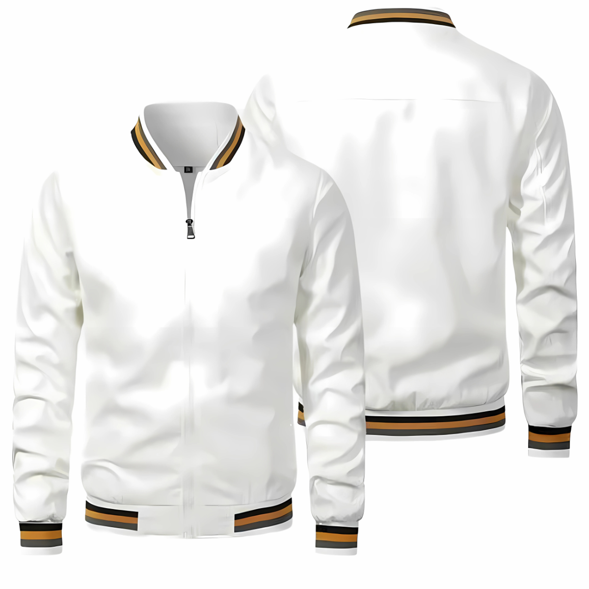 Kenneth™ | Classic Striped Trim Bomber Jacket