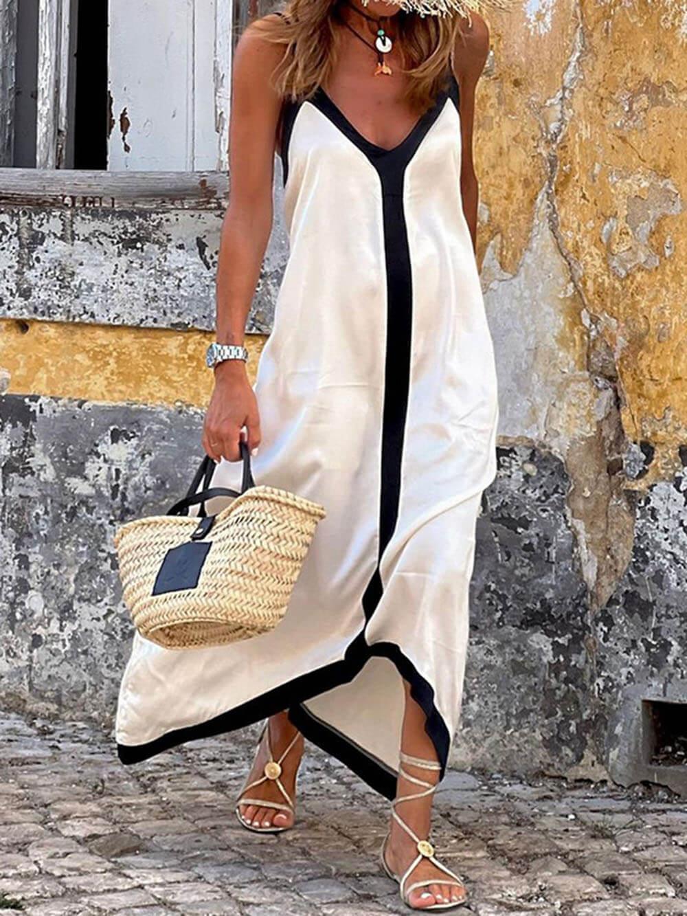 Silvana | Midi Dress in Color Blocks