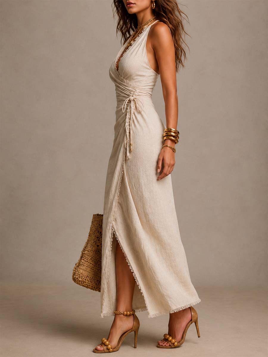 Nerina | Draped Wrap Midi Dress