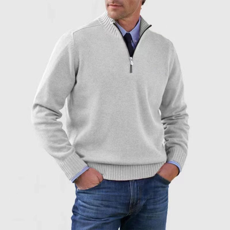 STIJN | Knitted Men's Sweater with Zipper for Refined Warmth and Timeless Class
