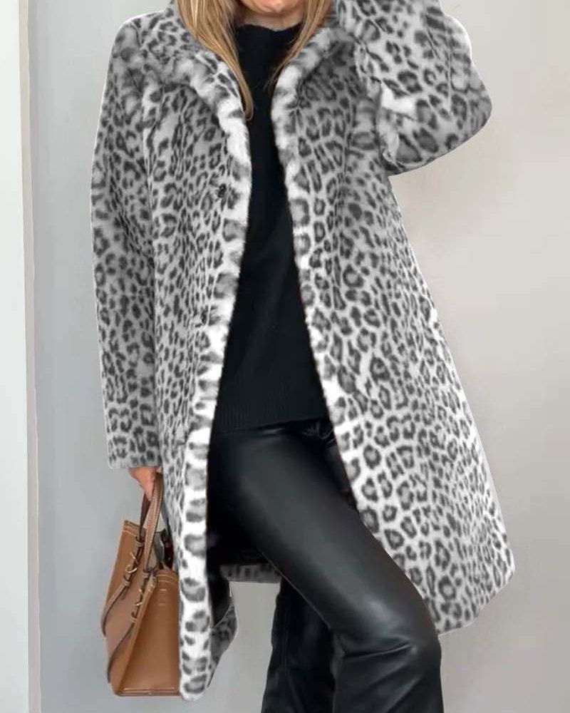 BIANCA | Long Leopard Coat with Timeless Elegance and Refined Comfort