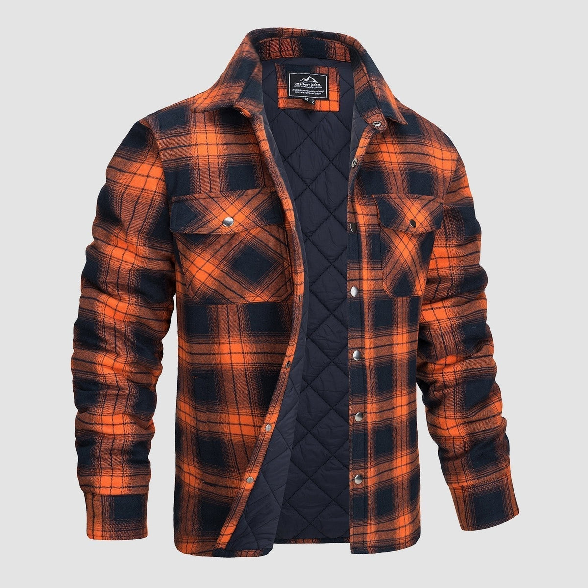 Douglas™ | Quilt-Lined Plaid Flannel Bomber Jacket