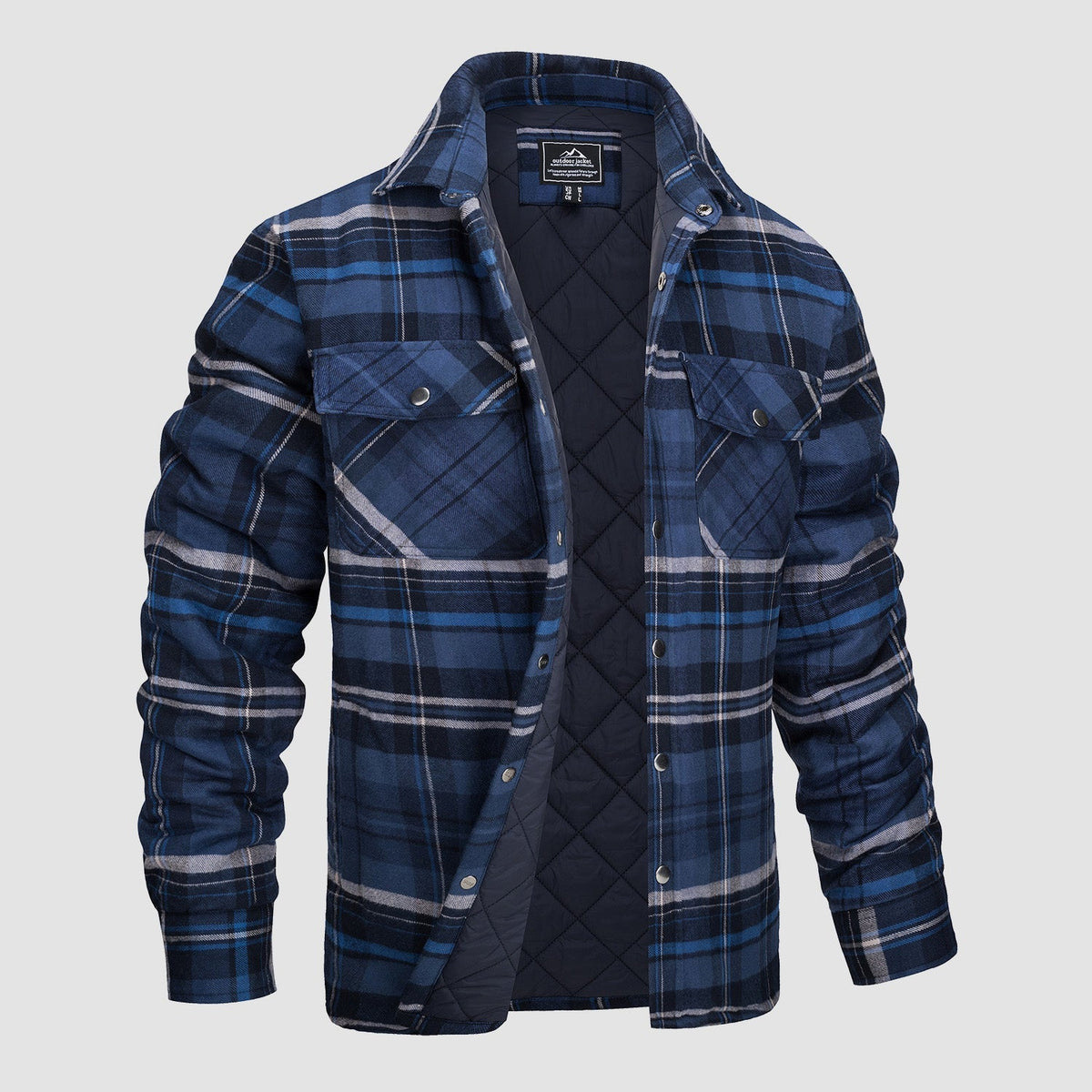 Douglas™ | Quilt-Lined Plaid Flannel Bomber Jacket
