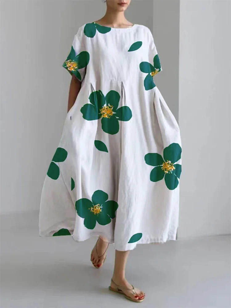 CATERINA | Long Summer Dress with Vibrant Flowers and Soft Comfort for Sunny Days