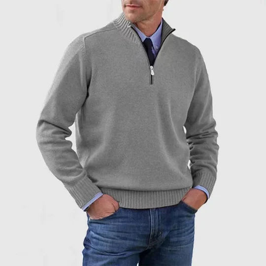STIJN | Knitted Men's Sweater with Zipper for Refined Warmth and Timeless Class