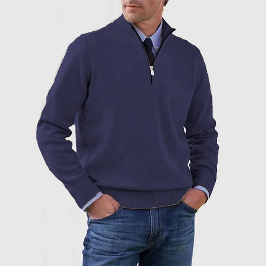 STIJN | Knitted Men's Sweater with Zipper for Refined Warmth and Timeless Class