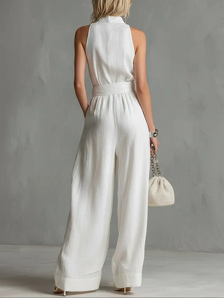 Urban Elegant Jumpsuit | High Neck, Sleeveless, Wide Leg