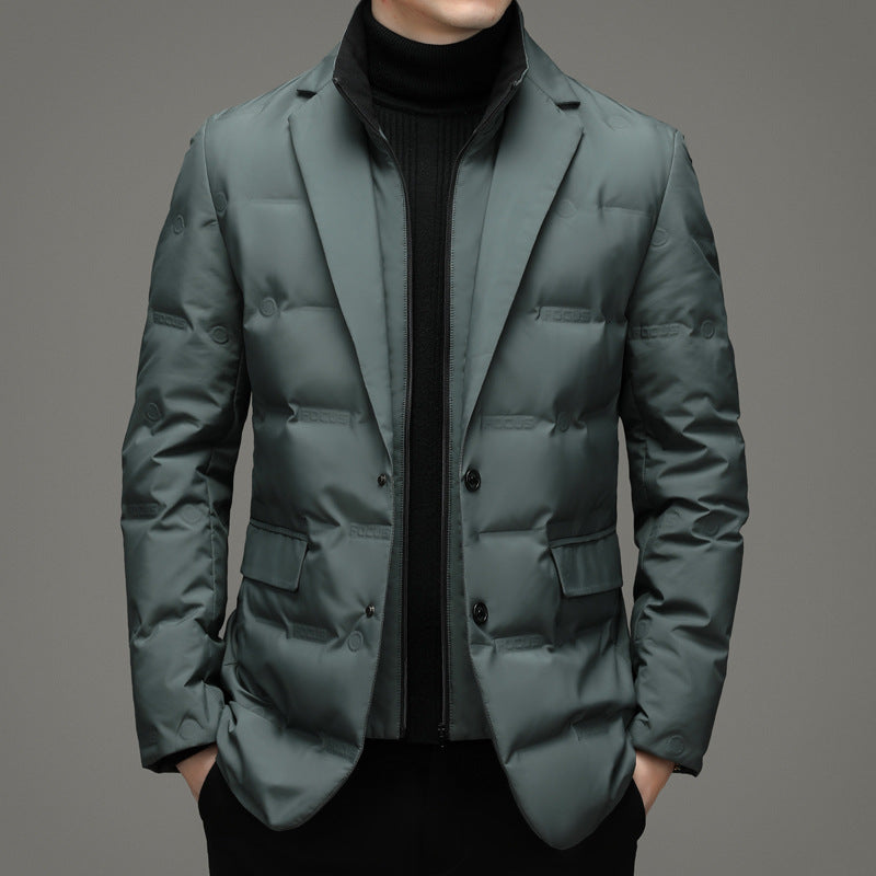 HUDSON | Quilted Down Blazer with Stand Collar