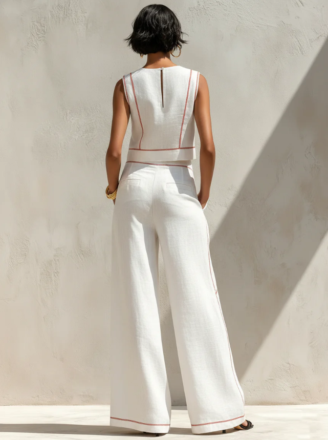 Set Minimalist Blouse and Women's Wide Leg Pants