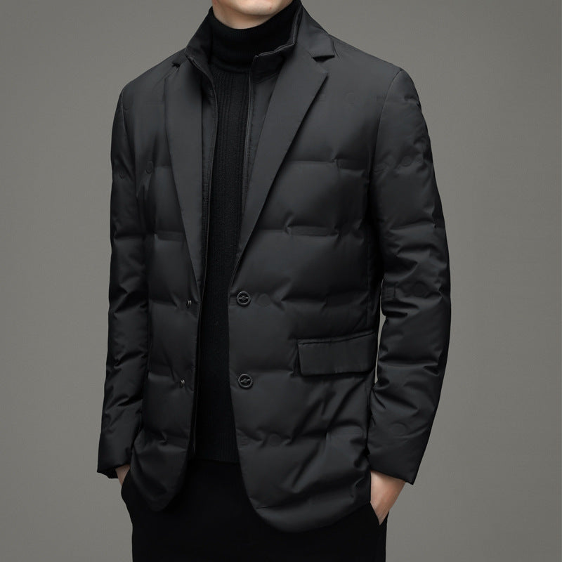 HUDSON | Quilted Down Blazer with Stand Collar