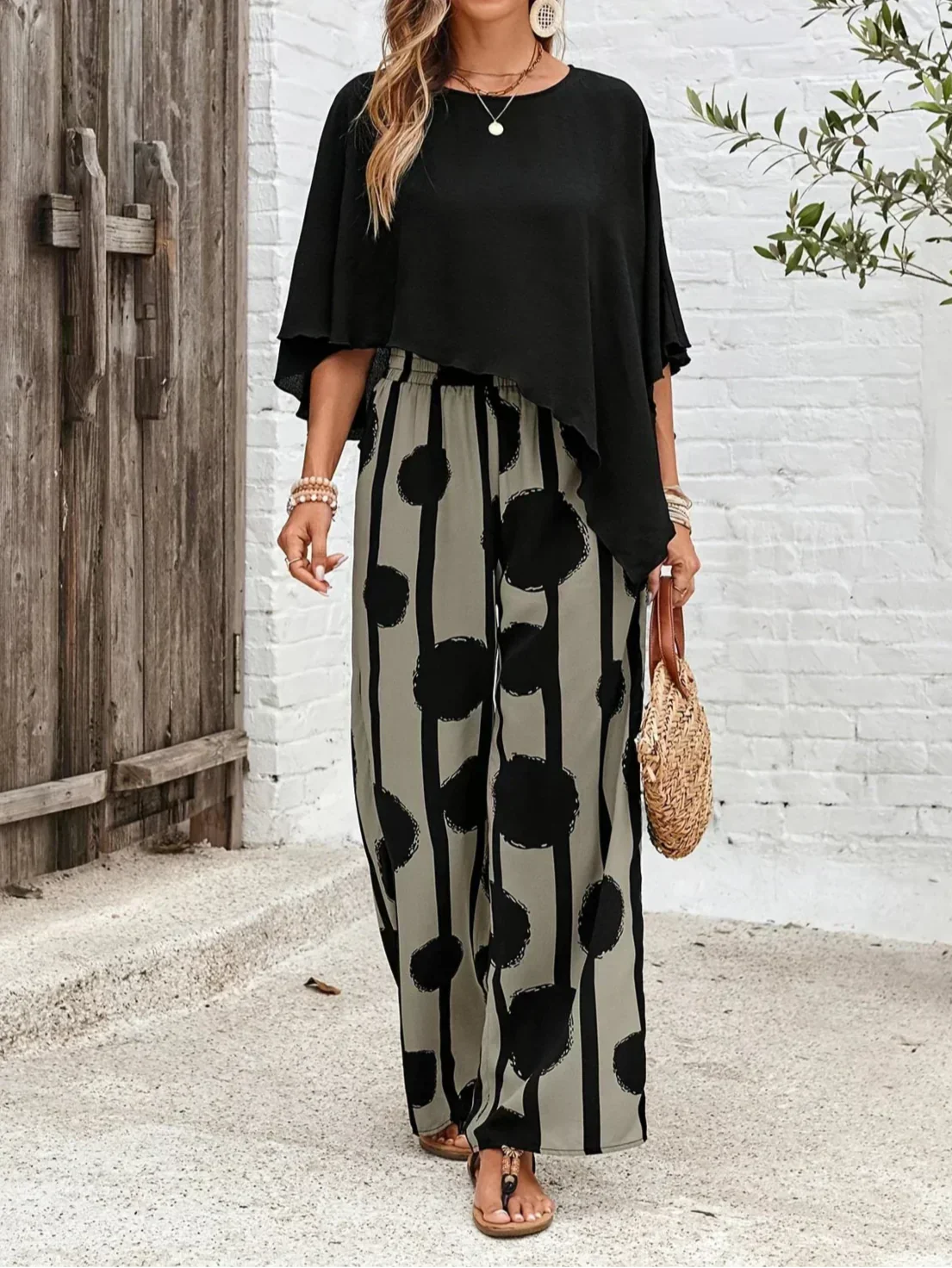 Kalliope - Comfortable Elastic Waist Two-Piece Set
