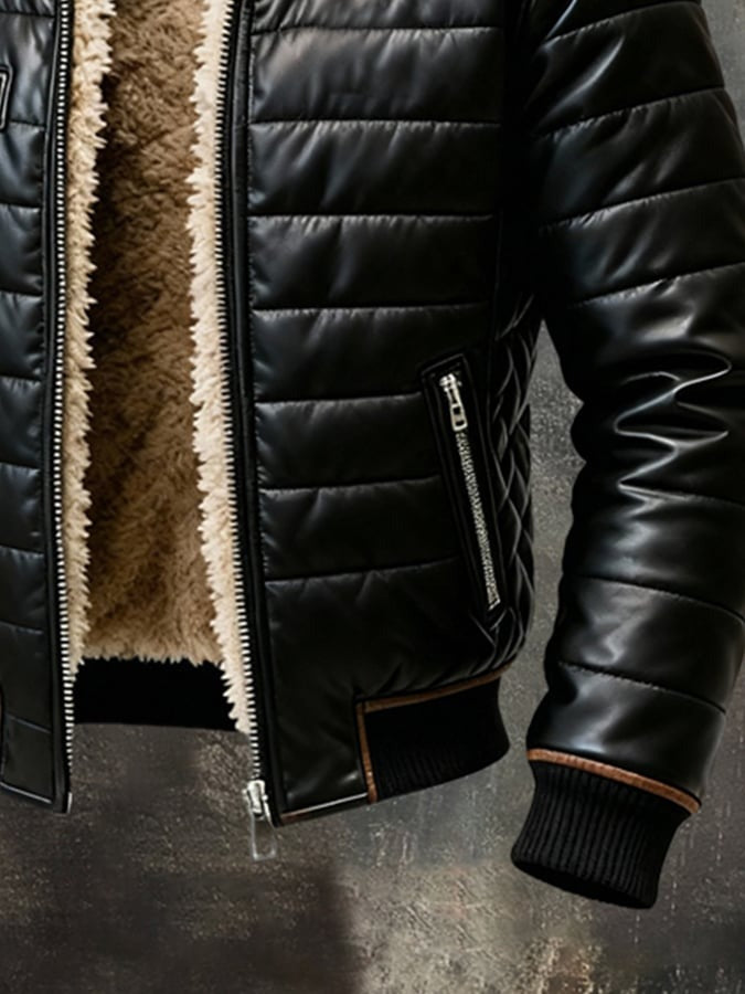 DAAN | Warm Quilted Leather Jacket with Soft Lining and Timeless Style