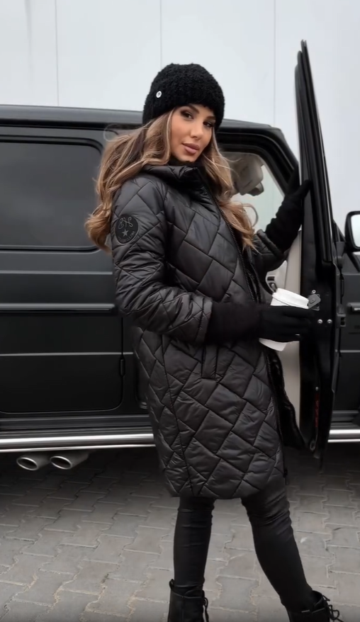 Bogna | Elegant quilted winter coat with hood