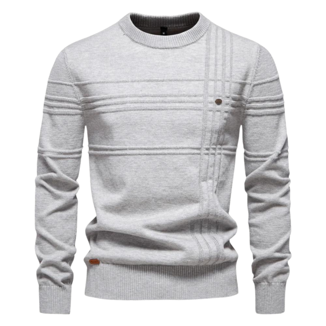 Bryson | Cotton Men’s Sweater with Stripe Design
