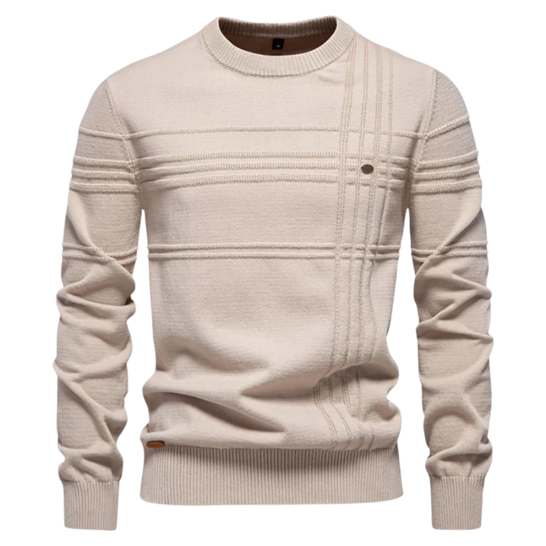 Bryson | Cotton Men’s Sweater with Stripe Design
