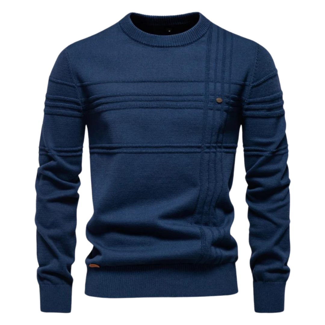 Bryson | Cotton Men’s Sweater with Stripe Design