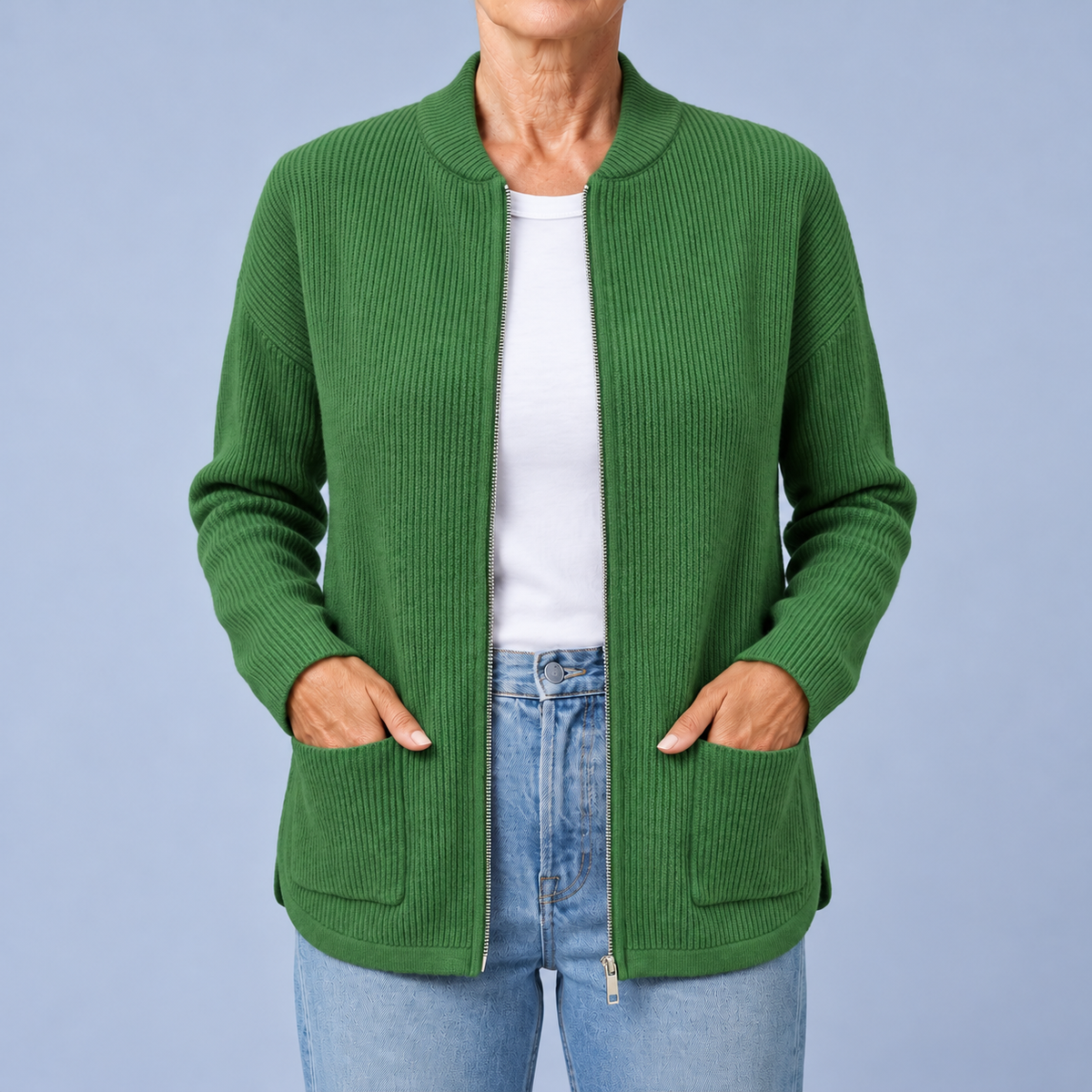 Agnese | Cardigan with Zip and Pockets