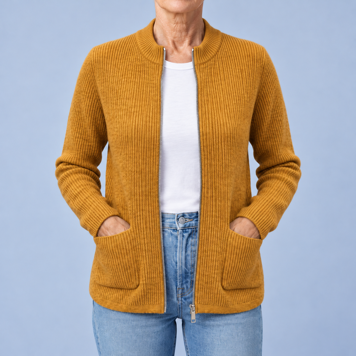 Agnese | Cardigan with Zip and Pockets