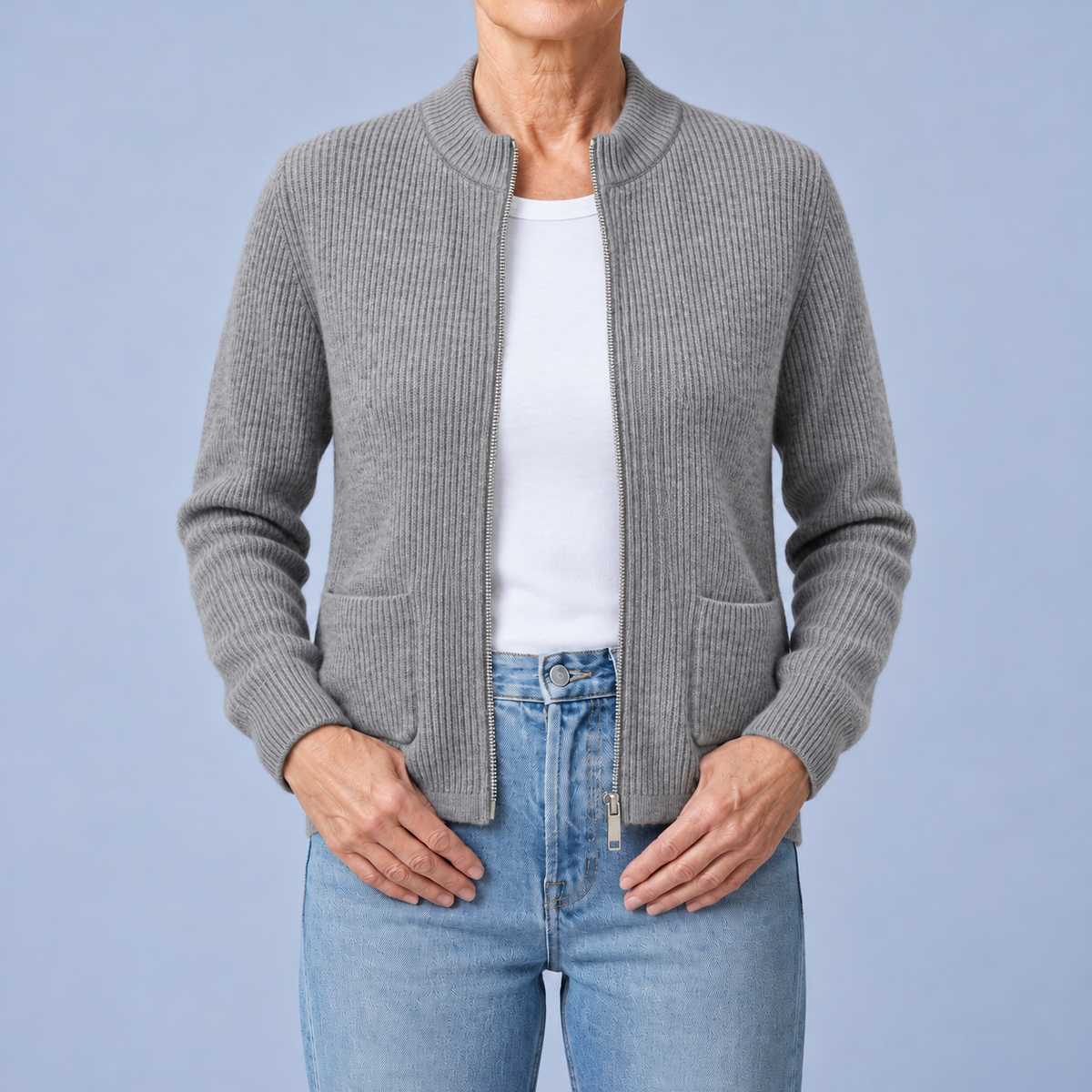 Agnese | Cardigan with Zip and Pockets