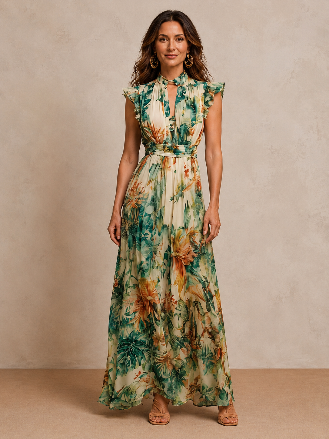 Grace | Painted Tropical Chiffon