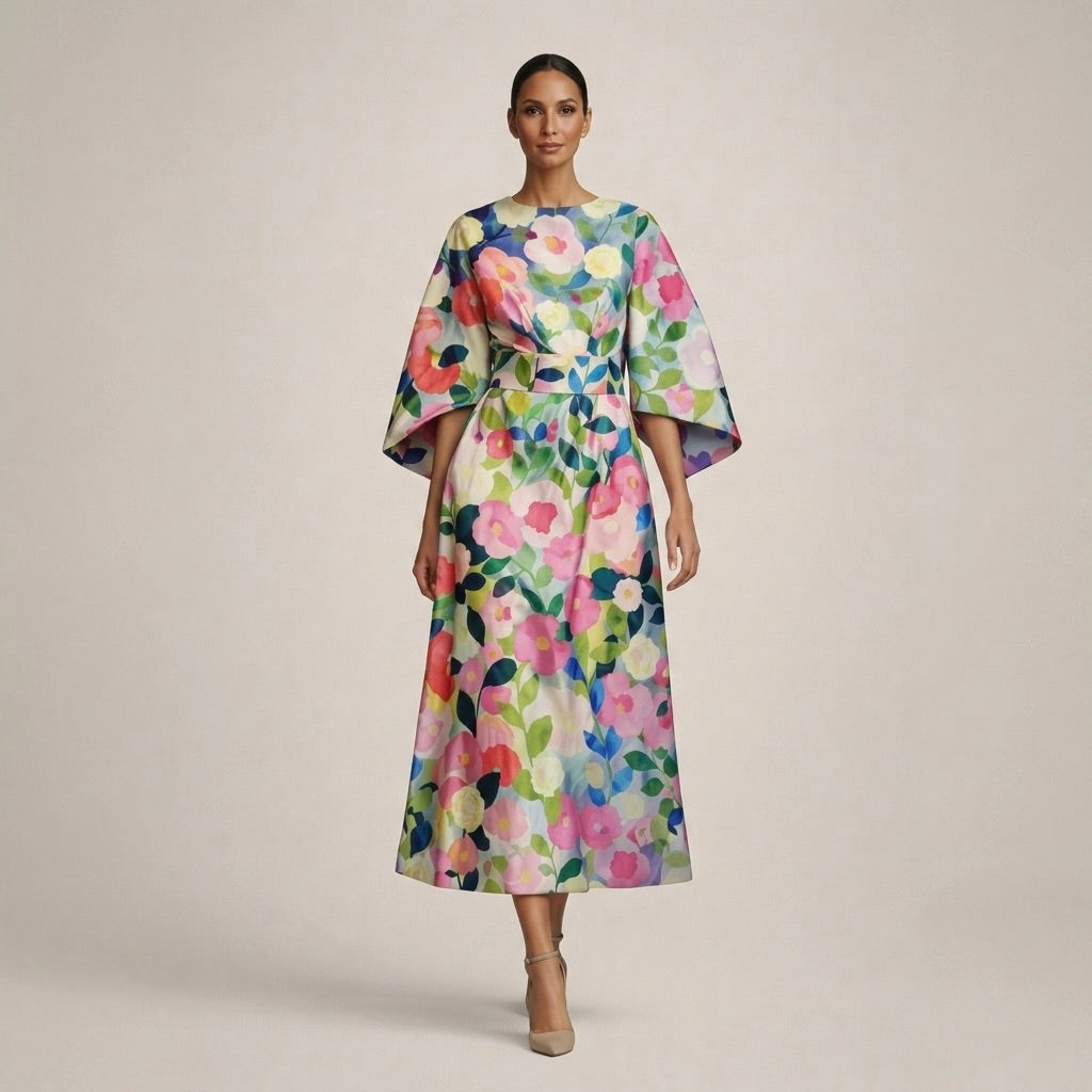 clementine floral midi dress CLEMENTINE