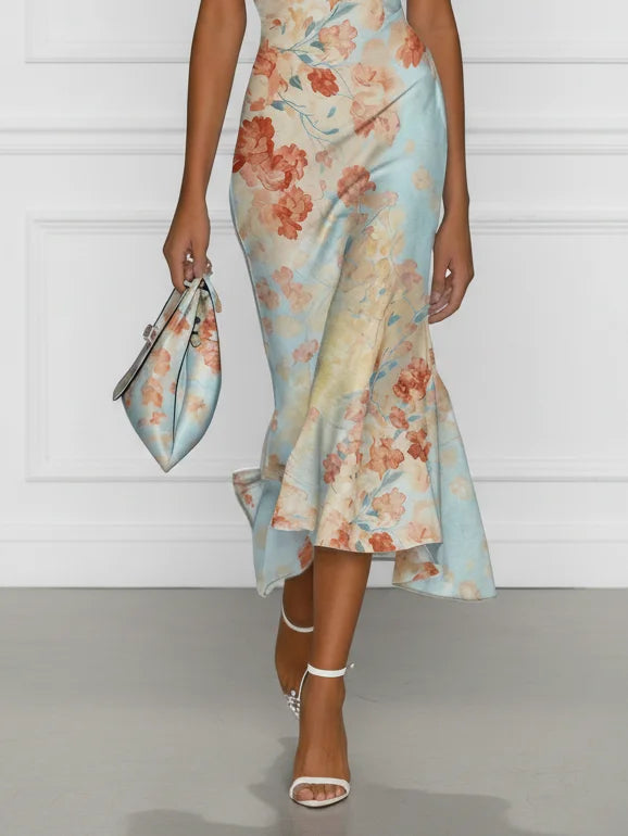 Elena | Off-Shoulder Floral Mermaid Dress