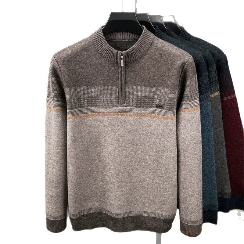 ELLIOTT | Half-zip sweater with tonal stripes