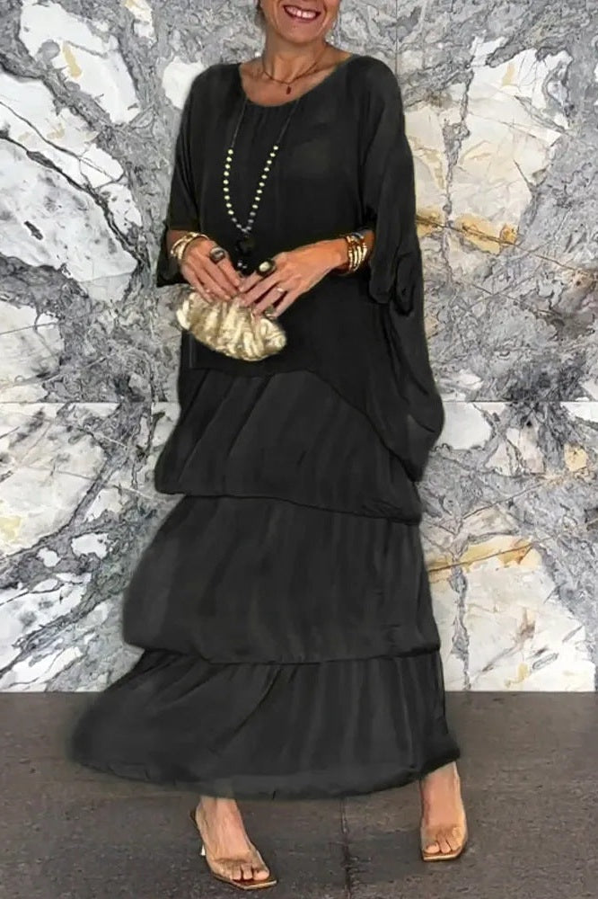 Nora Capa Dress - Black
