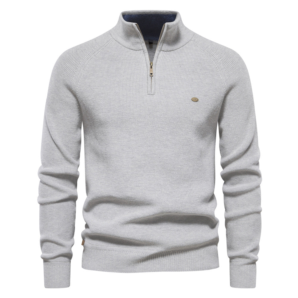 WESTON | RIBBED KNIT HALF-ZIP PULL OVER PIERRE