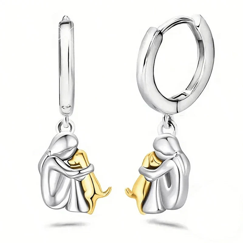 Ginny™ - Earrings with Dog Icon (Round Closure)