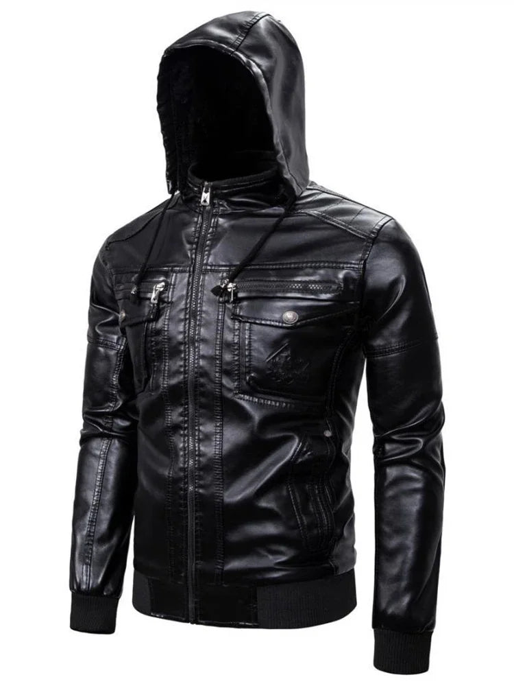 Beaumont™ | Vintage Leather Jacket with Hood