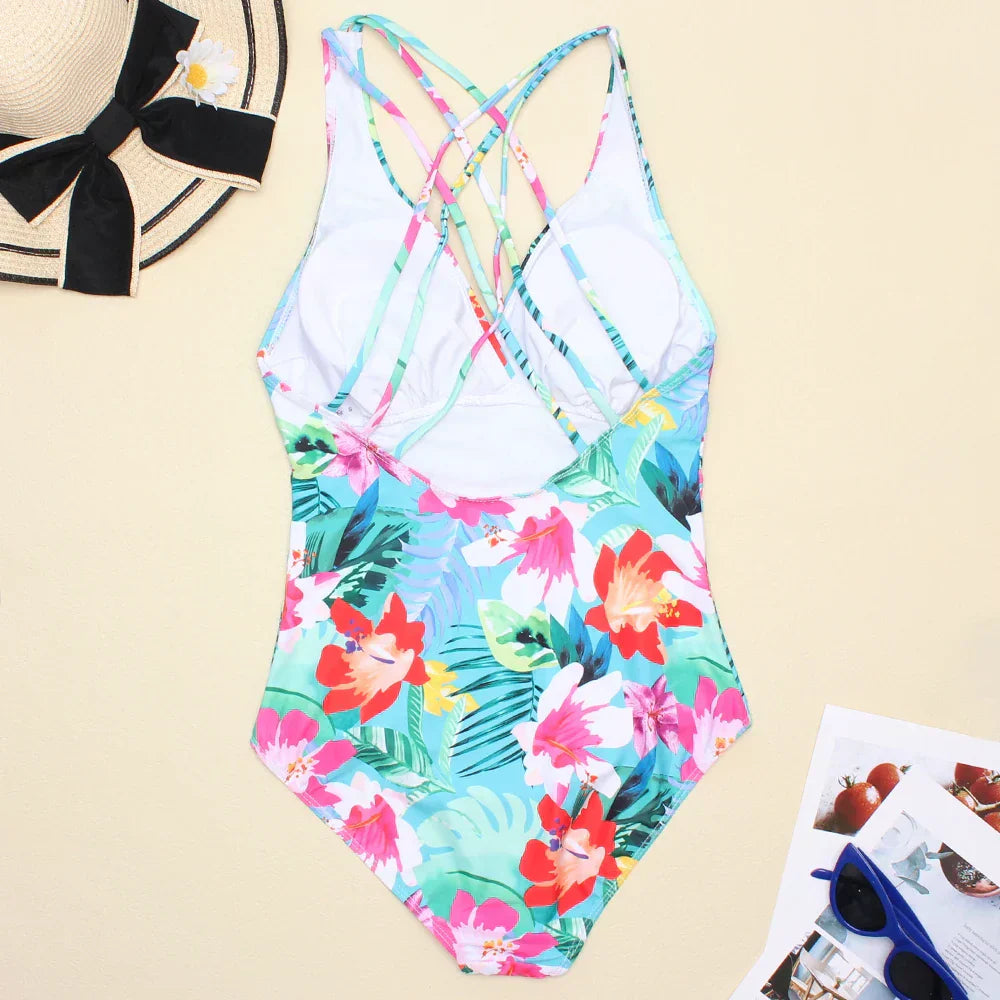 Summer Swimsuit with V-neck