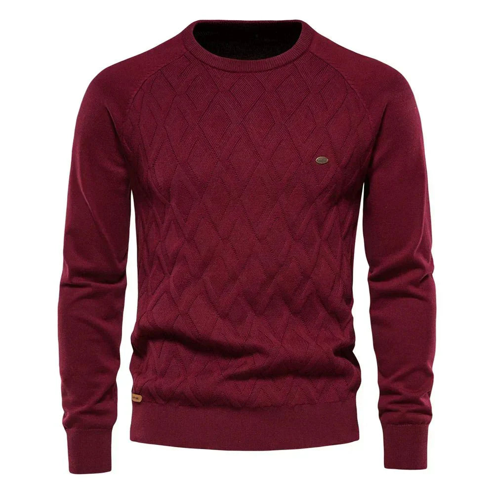 Theodor | Men's Sweater with Check Pattern