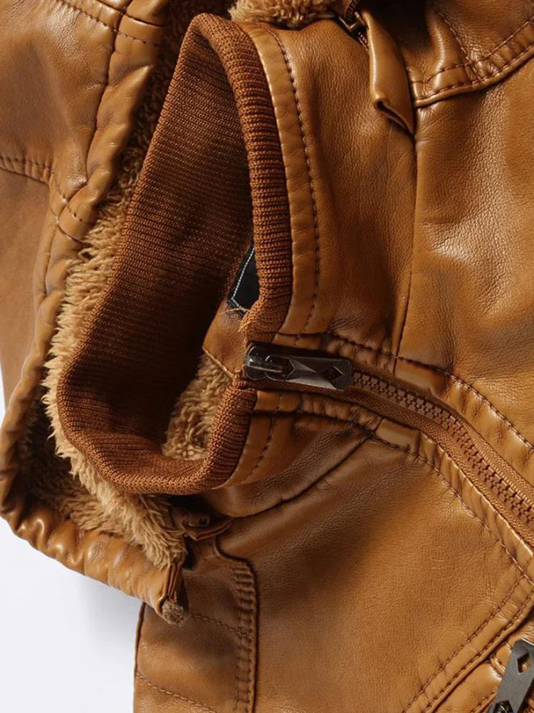 Beaumontâ„¢ | Vintage Leather Jacket with Hood