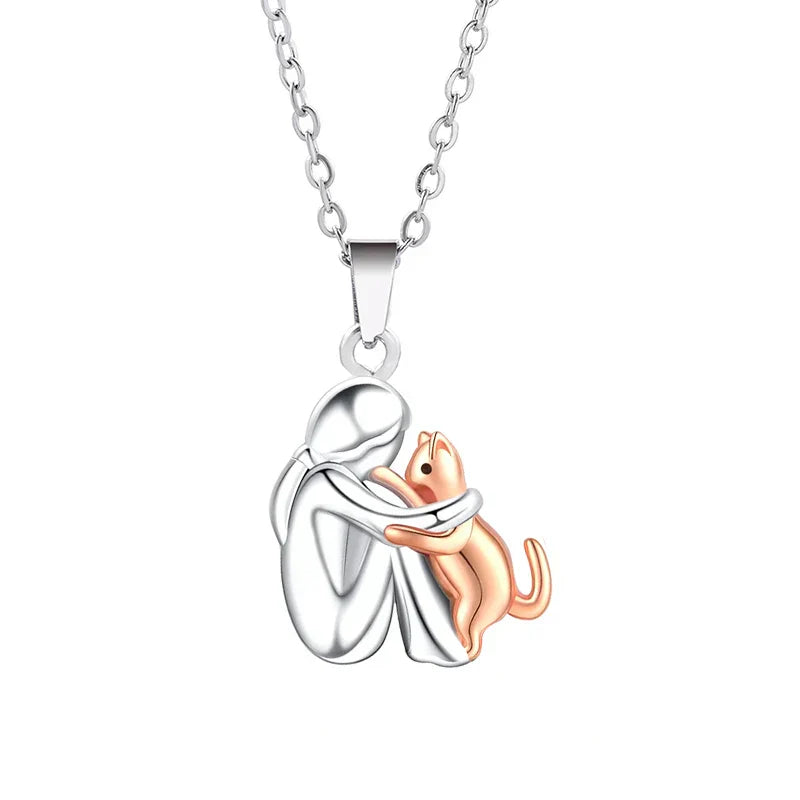 Necklace with Cat Hug Pendant