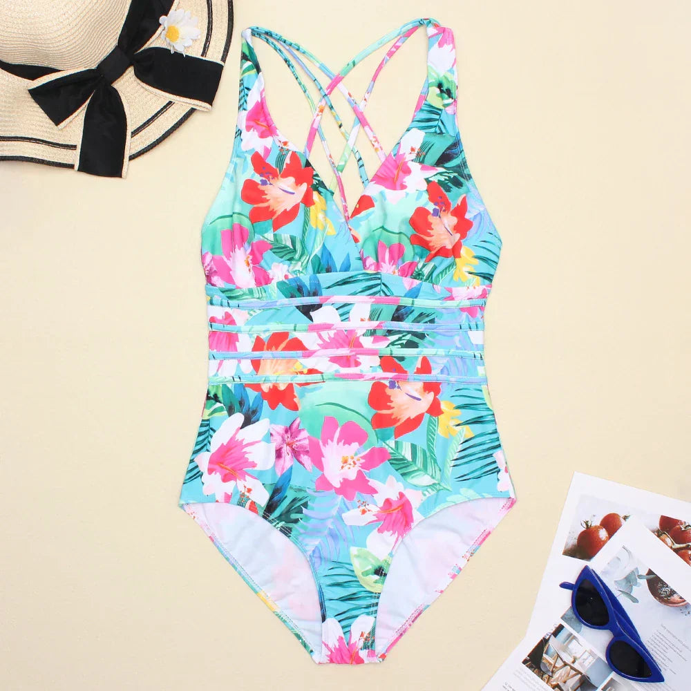 Summer Swimsuit with V-neck