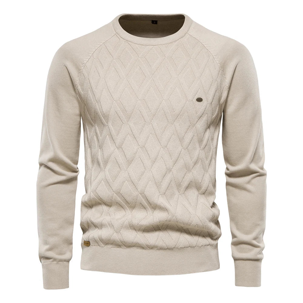 Theodor | Men's Sweater with Check Pattern