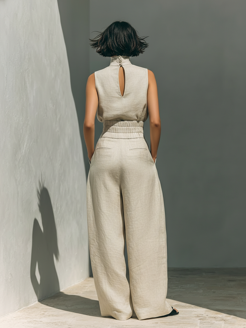 Iris | Relaxed Sleeveless Wide-Leg Two-Piece Set