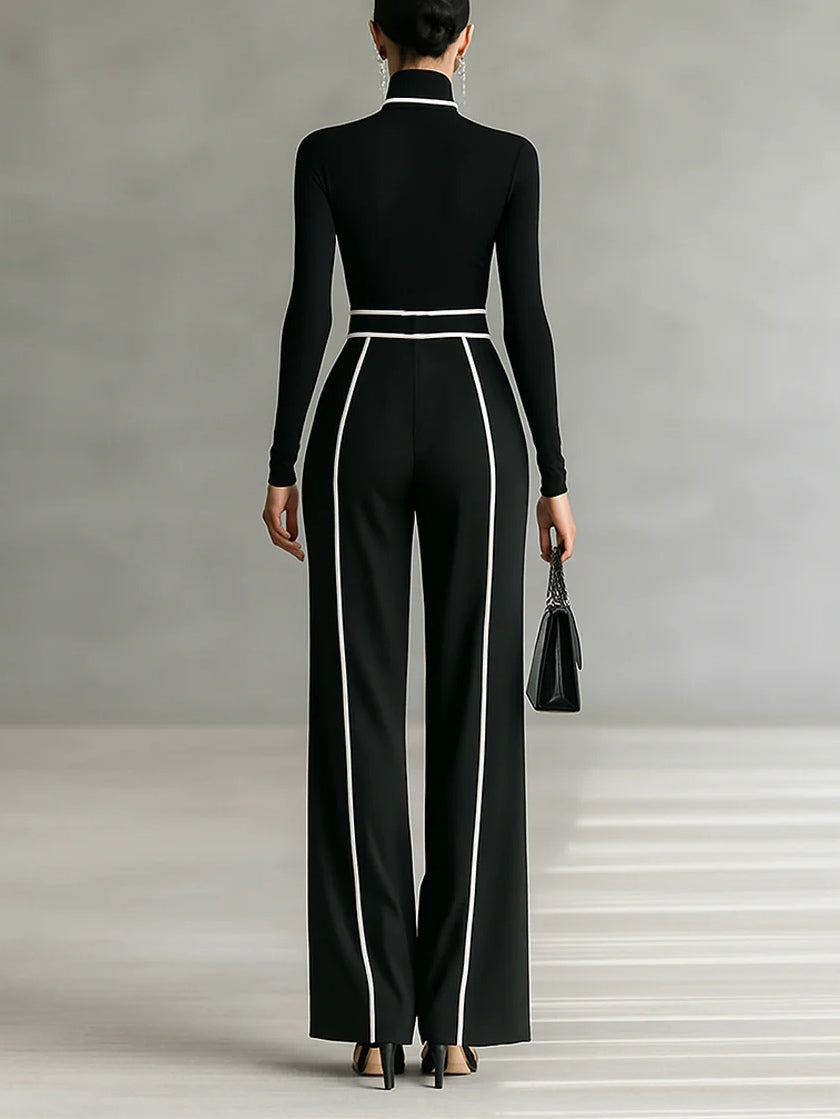 Emma | Elegant Set with High Collar and Wide Pants