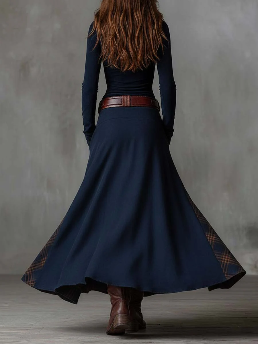 Élise | Maxi Dress in Suede with Belt