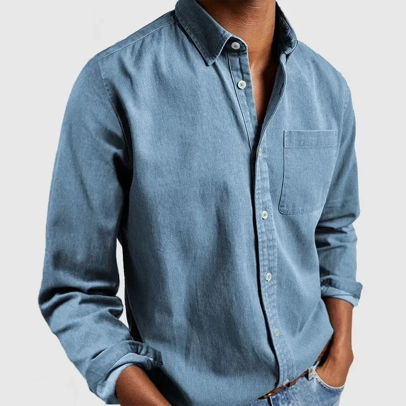 Alexandre | Men's Long Sleeve Shirt with Classic Collar and Chest Pocket