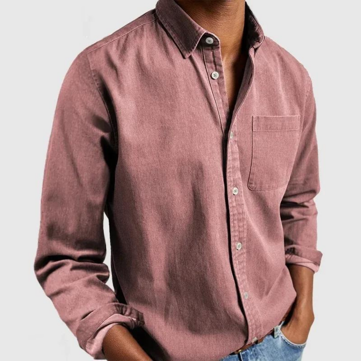 Alexandre | Men's Long Sleeve Shirt with Classic Collar and Chest Pocket