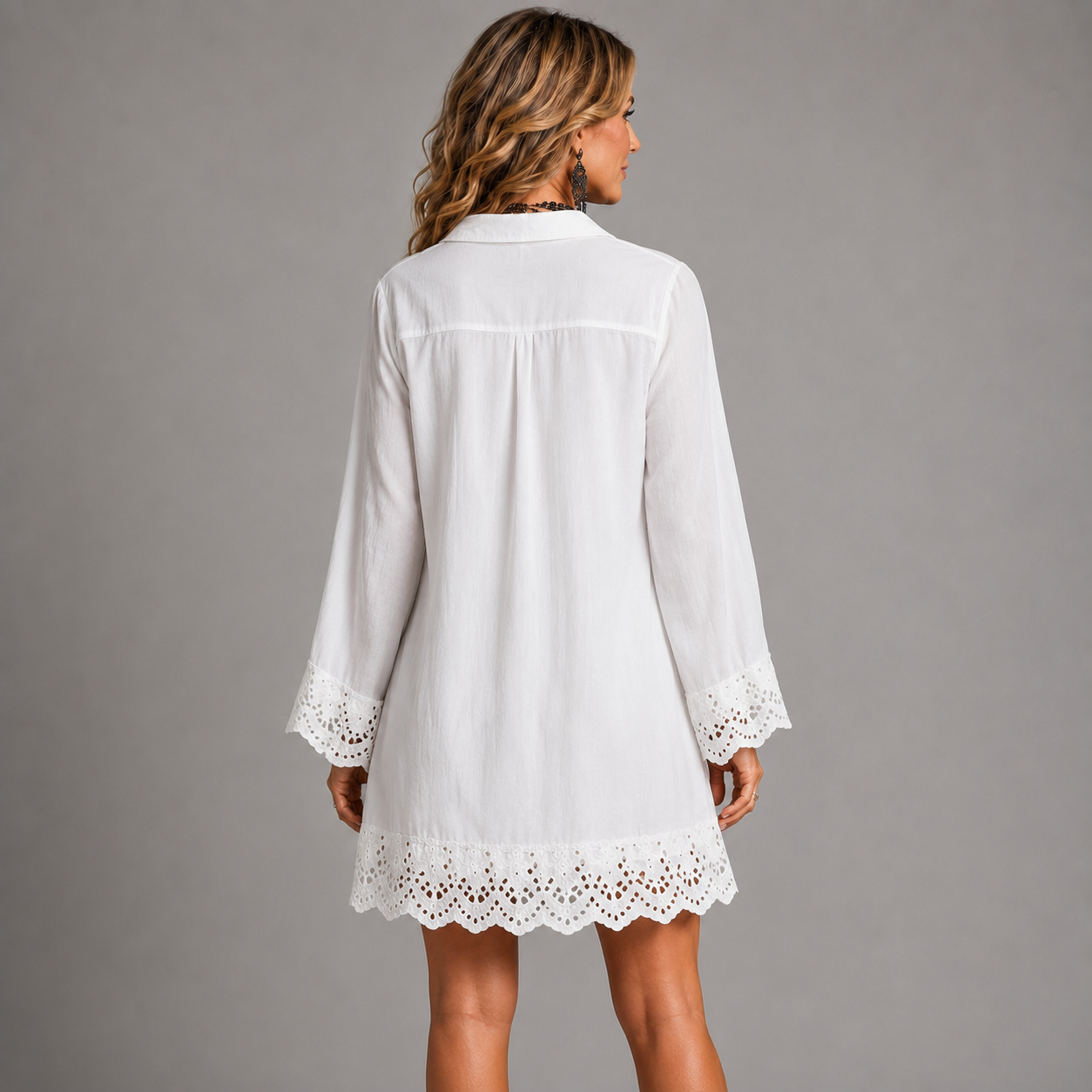 Alessia™ | White Shirt Mini Dress