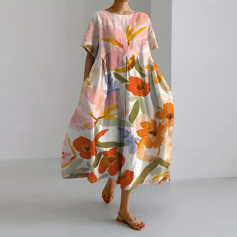 VALENTINA | Summer Floral Dress with Flattering Cut and Freedom of Movement.
