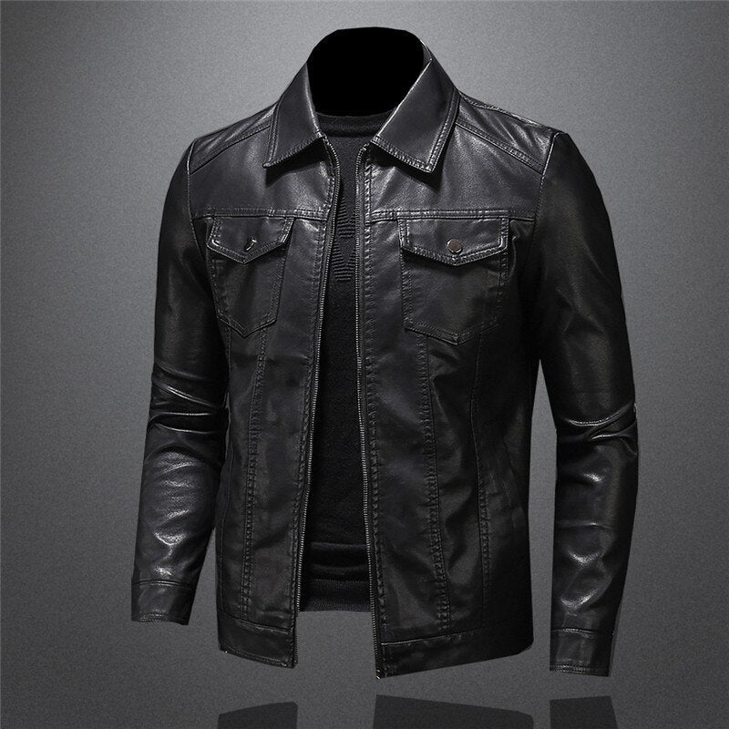 HARTON™ | Chic Black Leather Jacket